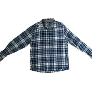 Eddie Bauer Plaid Flannel Navy Blue Size Large